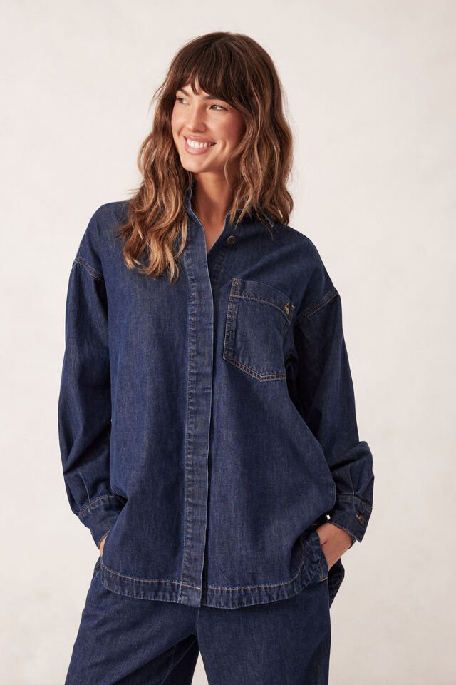 Jacqui Felgate Long Sleeve Denim Shirt - MIdnight - Sare StoreCeres LifeShirt