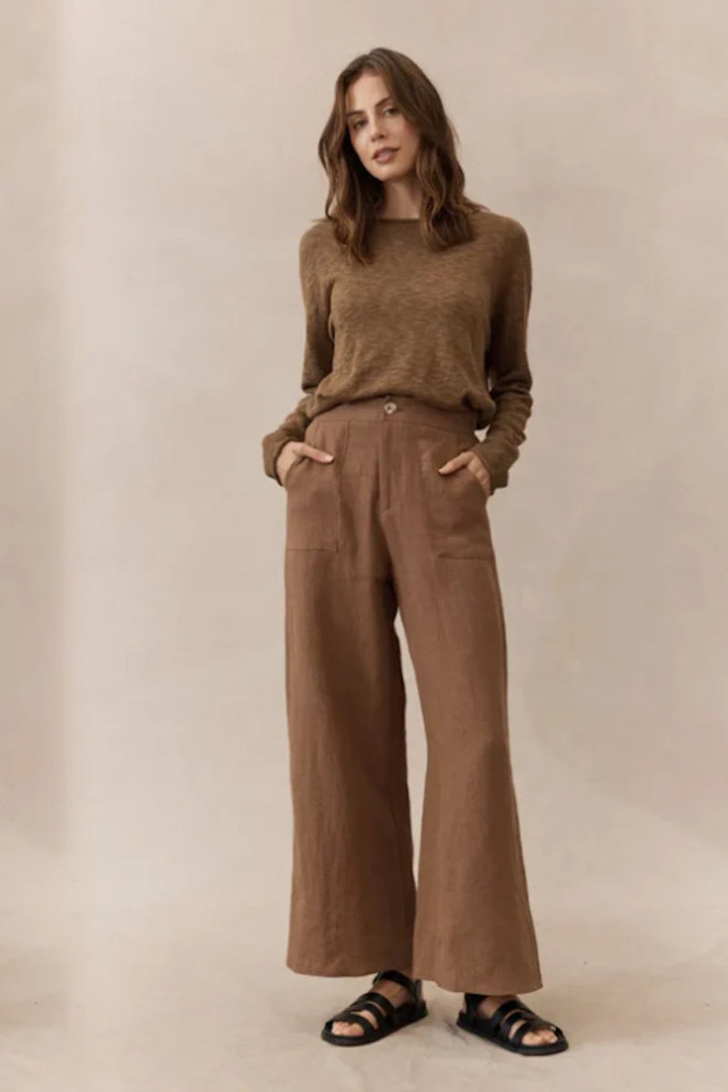 Jude Linen Pants - Mocha - Sare StoreLittle LiesPants