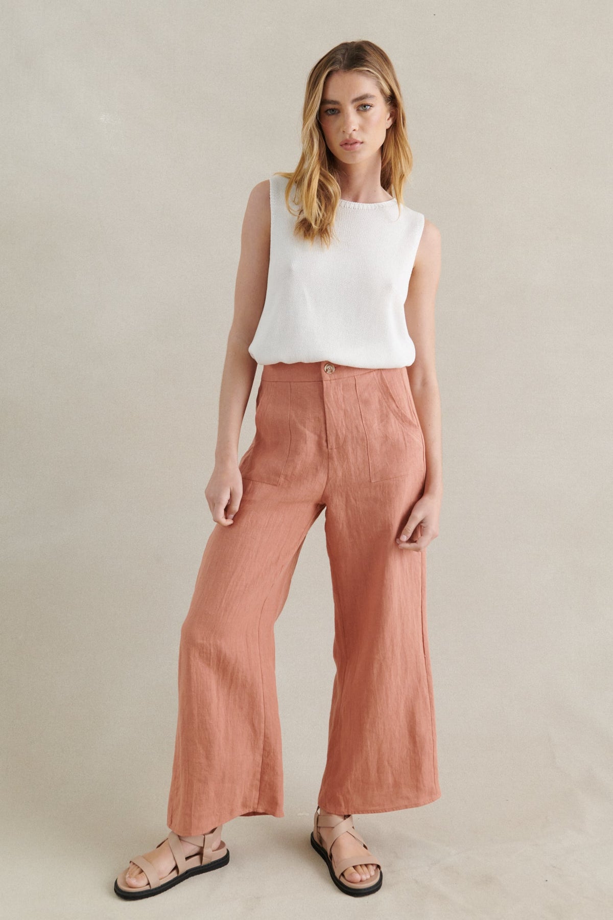 Jude Pants - Peach - Sare StoreLittle Lieslinen pants