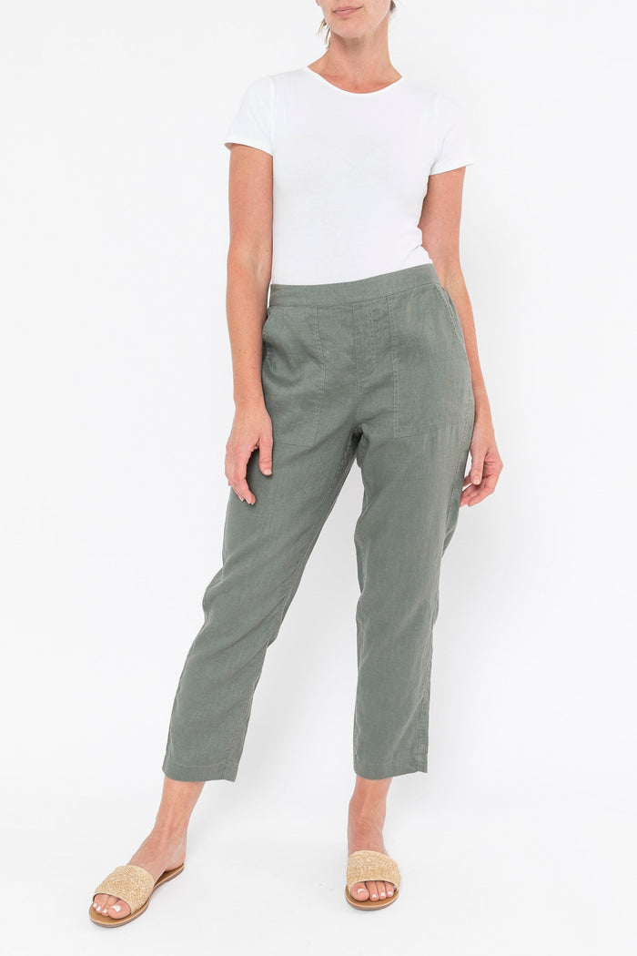 JUMP - 7/8 Core Linen Khaki Pants - Sare StoreJumpPants