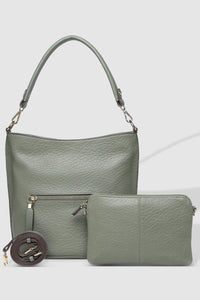 Juno Handbag With Logo Strap - Khaki - Sare StoreLouenhideHandbag