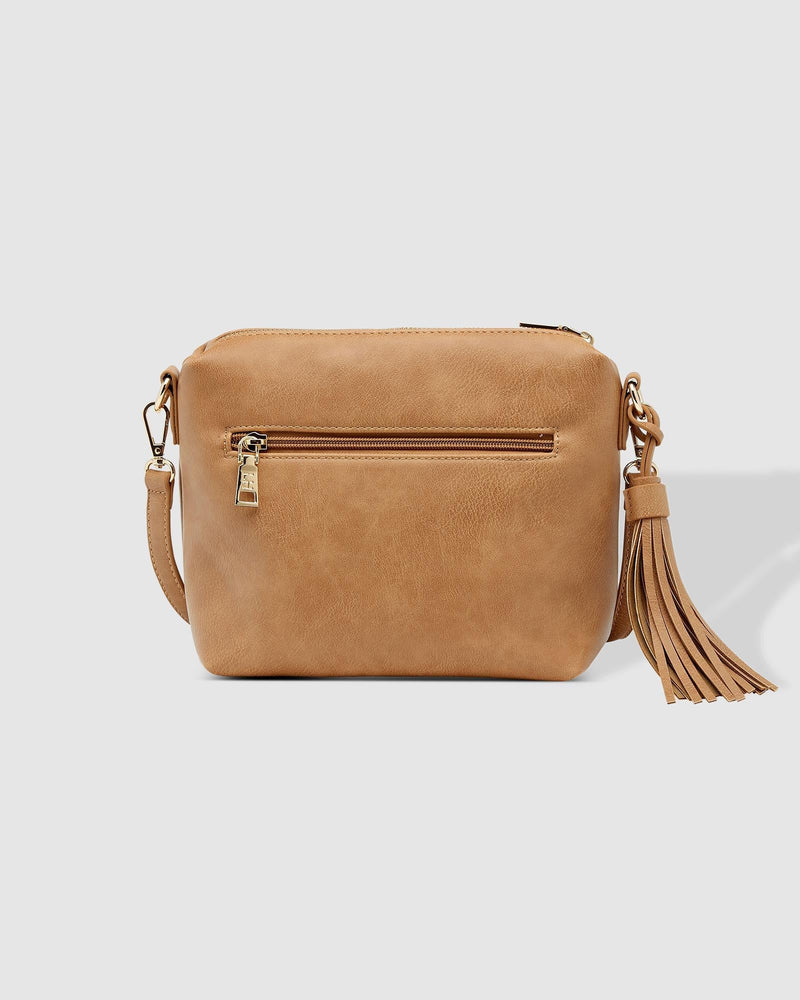 Kasey Crossbody Bag with Stripe Strap - Camel - Sare StoreLouenhideHandbag