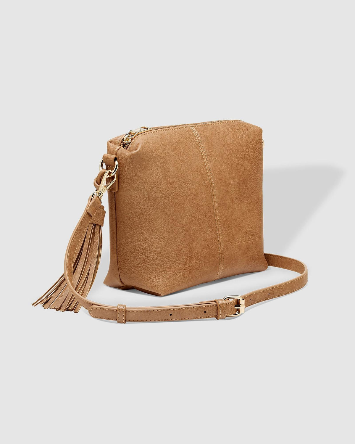 Kasey Crossbody Bag with Stripe Strap - Camel - Sare StoreLouenhideHandbag