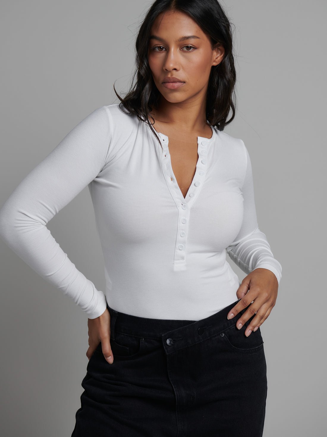 Lara Bodysuit - White - Sare StoreBayse BrandBodysuit