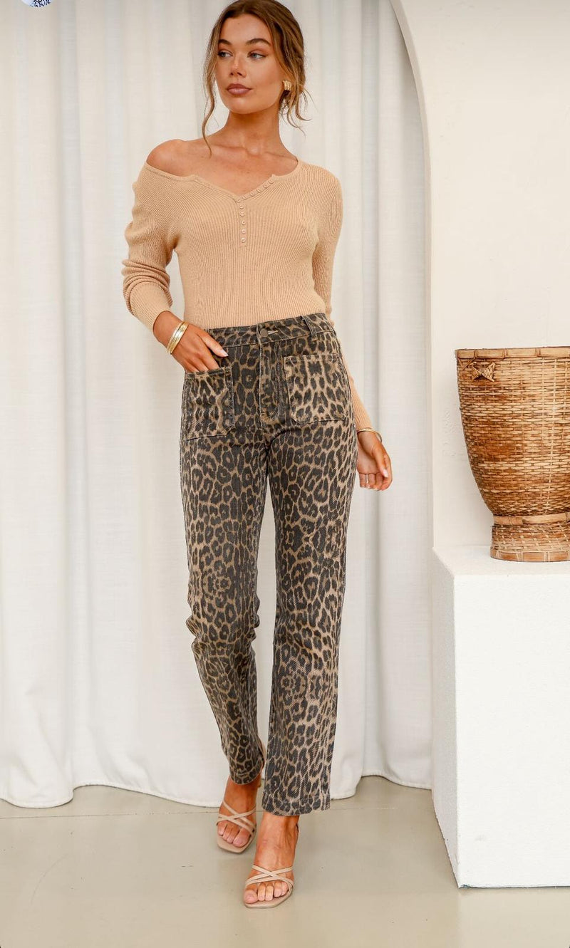 Leopard Front Pocket Jeans - Sare StoreSare StoreJeans