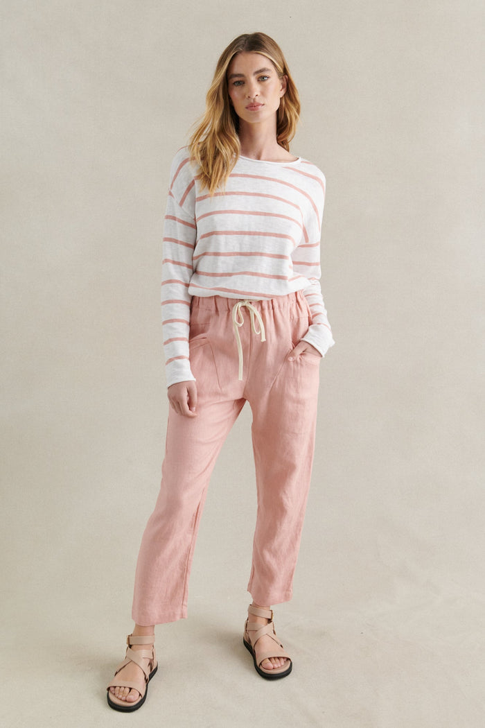 Linen Luxe Pants - Peach - Sare StoreLittle Lieslinen pants