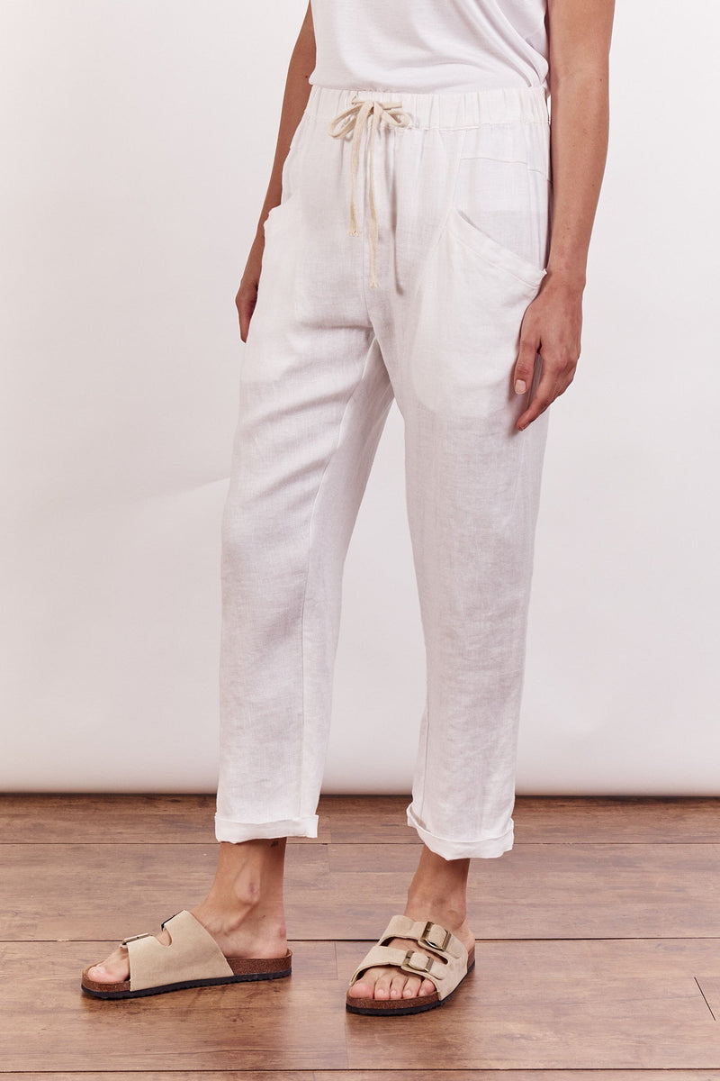 Linen Luxe Pants - White - Sare StoreLittle Lies