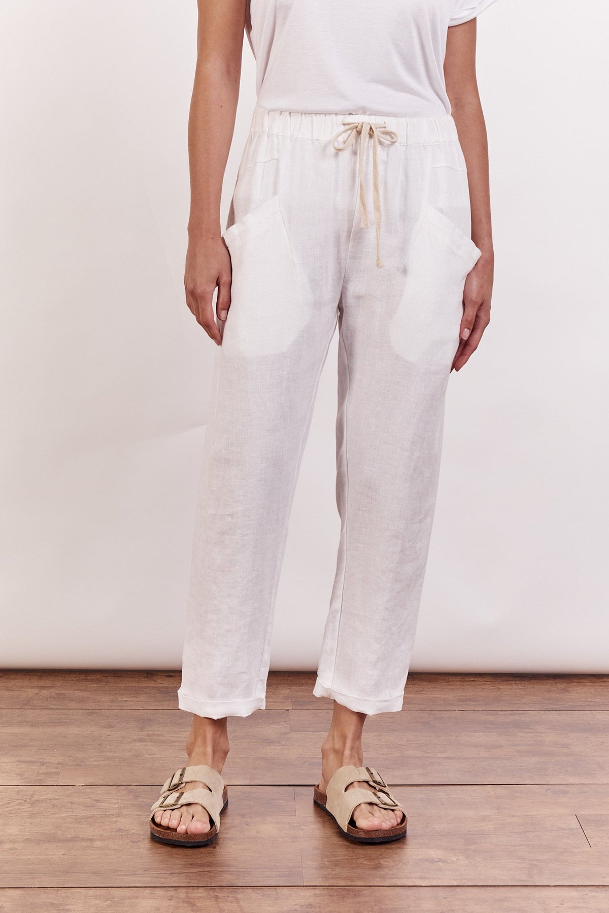 Linen Luxe Pants - White - Sare StoreLittle Lies