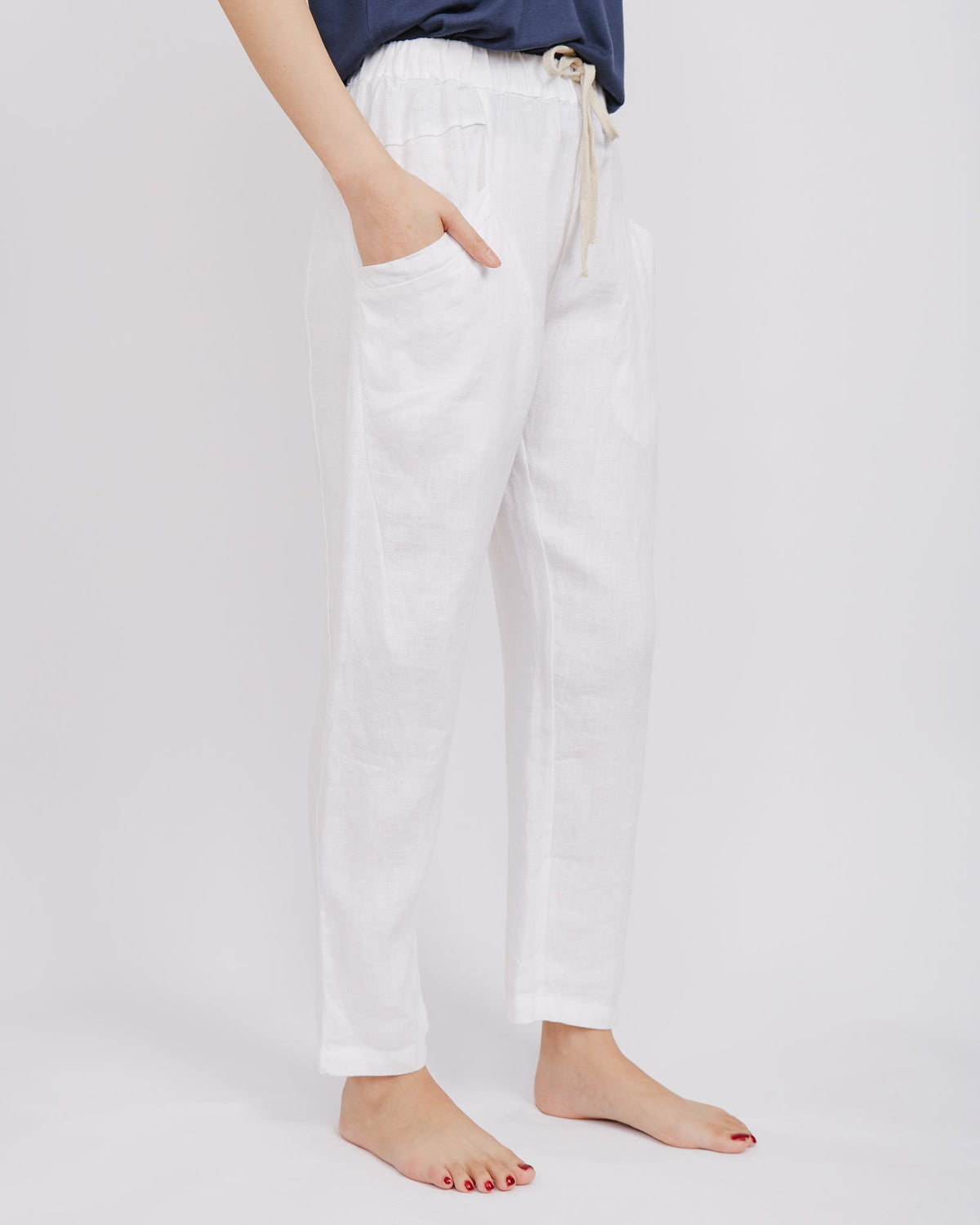 Linen Luxe Pants - White - Sare StoreLittle Lies