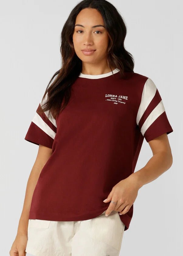 LJ Track T-Shirt - Merlot - Sare StoreLorna Janeactivewear