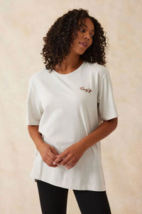 Longline Step Hem Tee - Almond/Ceres Life Script - Sare StoreCeres LifeT-shirt