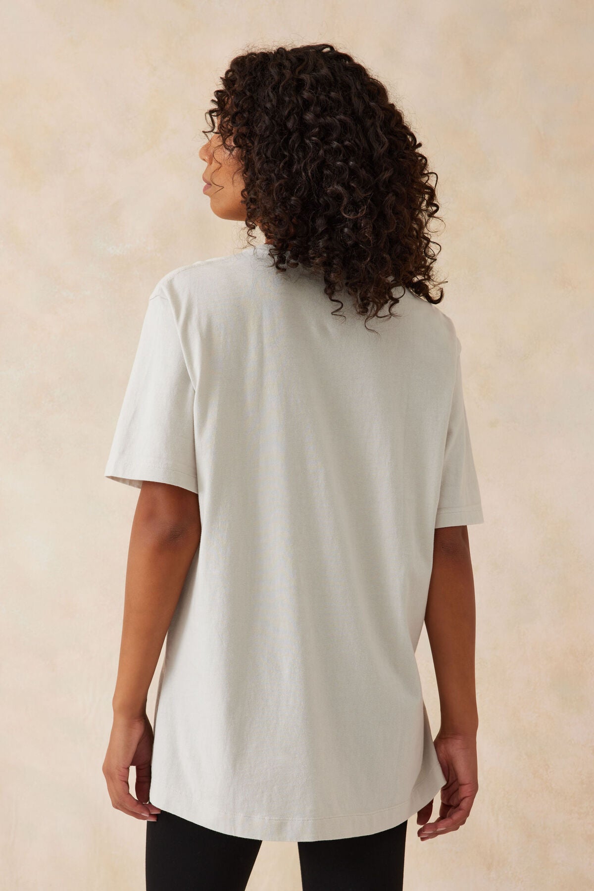 Longline Step Hem Tee - Almond/Ceres Life Script - Sare StoreCeres LifeT-shirt