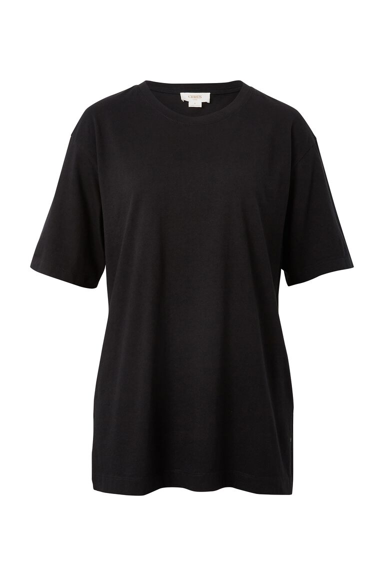 Longline Step Hem Tee - Black - Sare StoreCeres LifeT-shirt