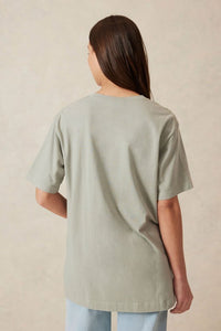 Longline Step Hem Tee - Soft Sage/Phantom Ceres Monogram Embroidery - Sare StoreCeres LifeTee