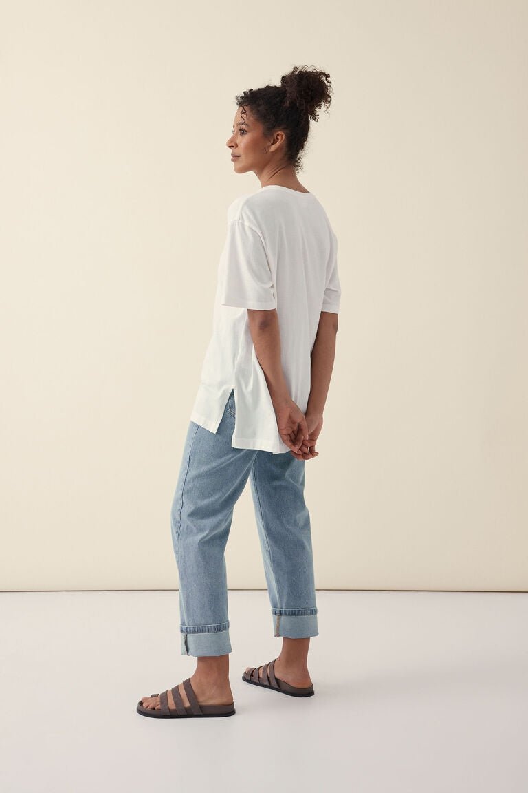 Longline Step Hem Tee - Vanilla - Sare StoreCeres LifeT-shirt