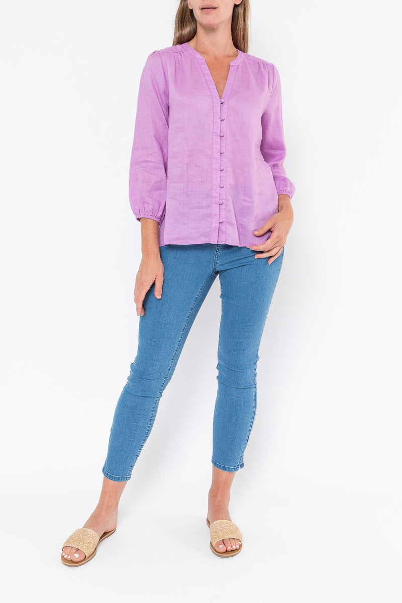 Loop Button Detail Top - Lavender - Sare StoreJumpShirts