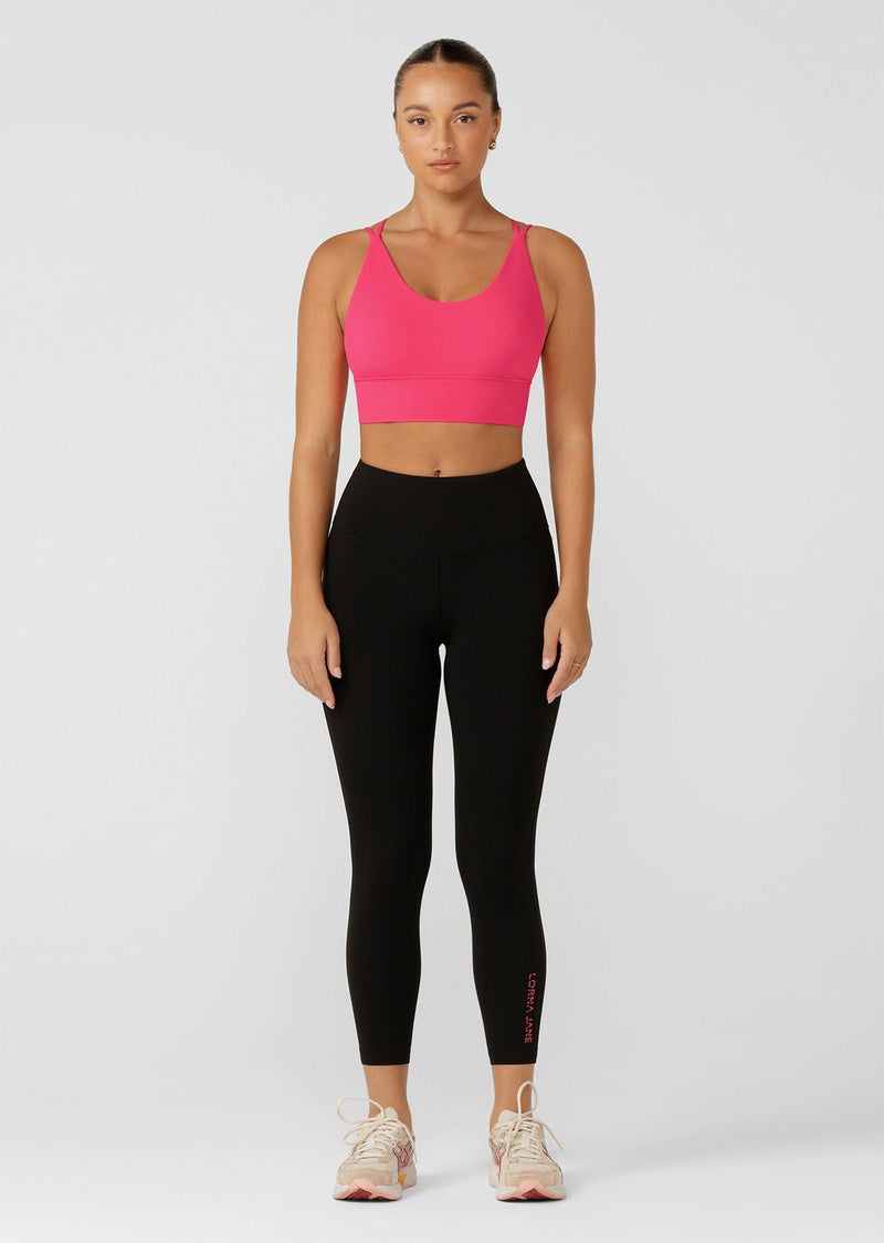 Lotus No Chafe Ankle Biter Leggings - Black/Raspberry - Sare StoreLorna JaneLeggings