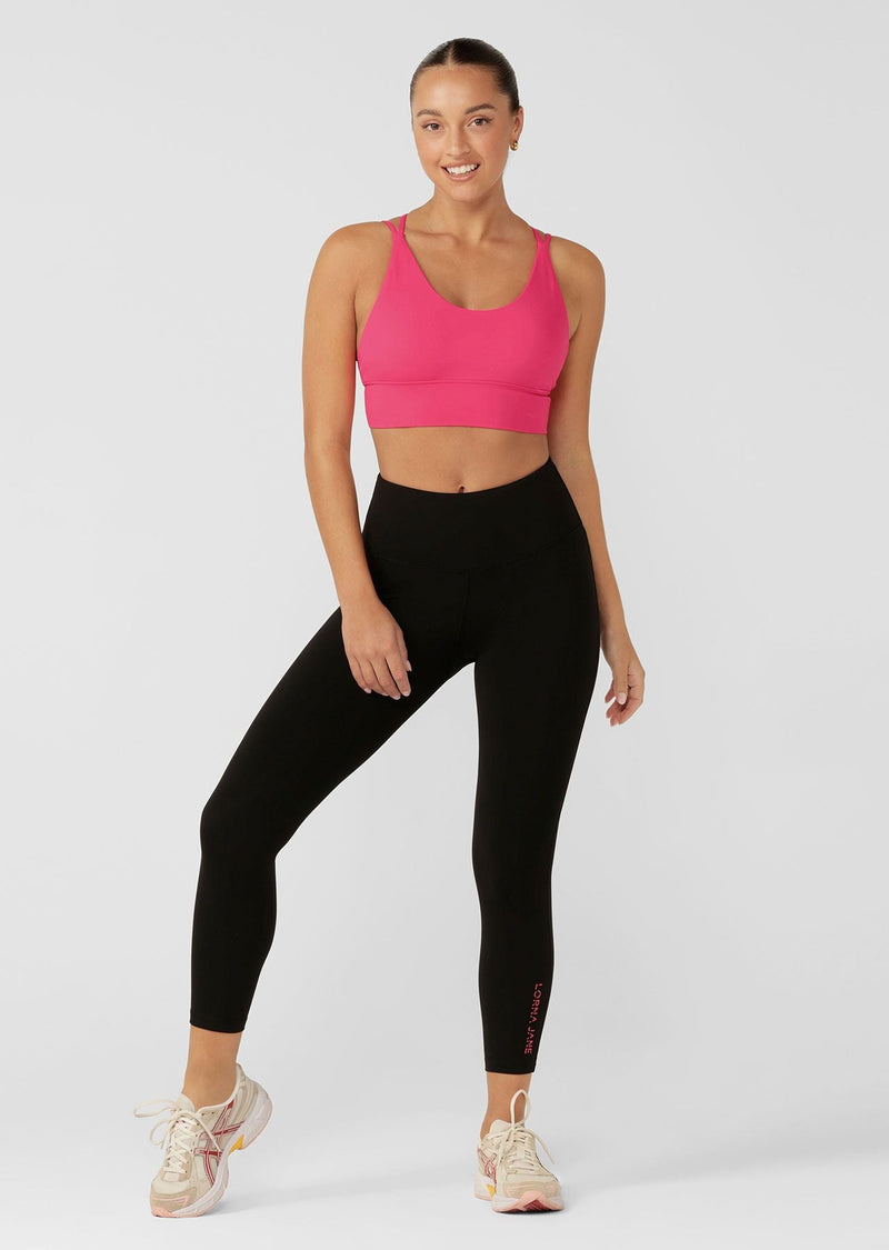 Lotus No Chafe Ankle Biter Leggings - Black/Raspberry - Sare StoreLorna JaneLeggings