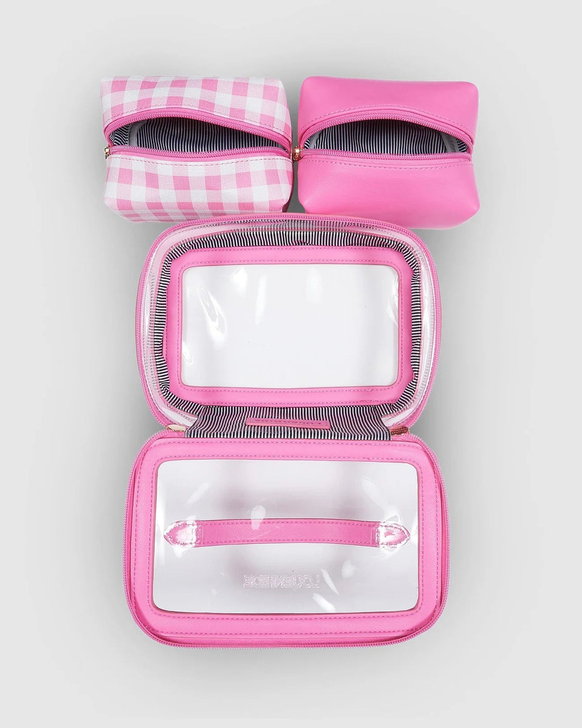 Louenhide Jemima Pink Gingham Cosmetic Bag Set - Sare StoreLouenhidecosmetic bag