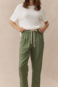 Luxe Linen Pants - Forest Green - Sare StoreLittle LiesPants