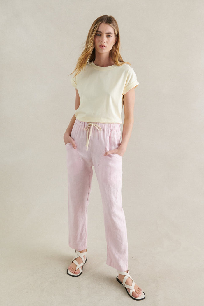 Luxe Linen Pants - Pale Pink - Sare StoreLittle Lies