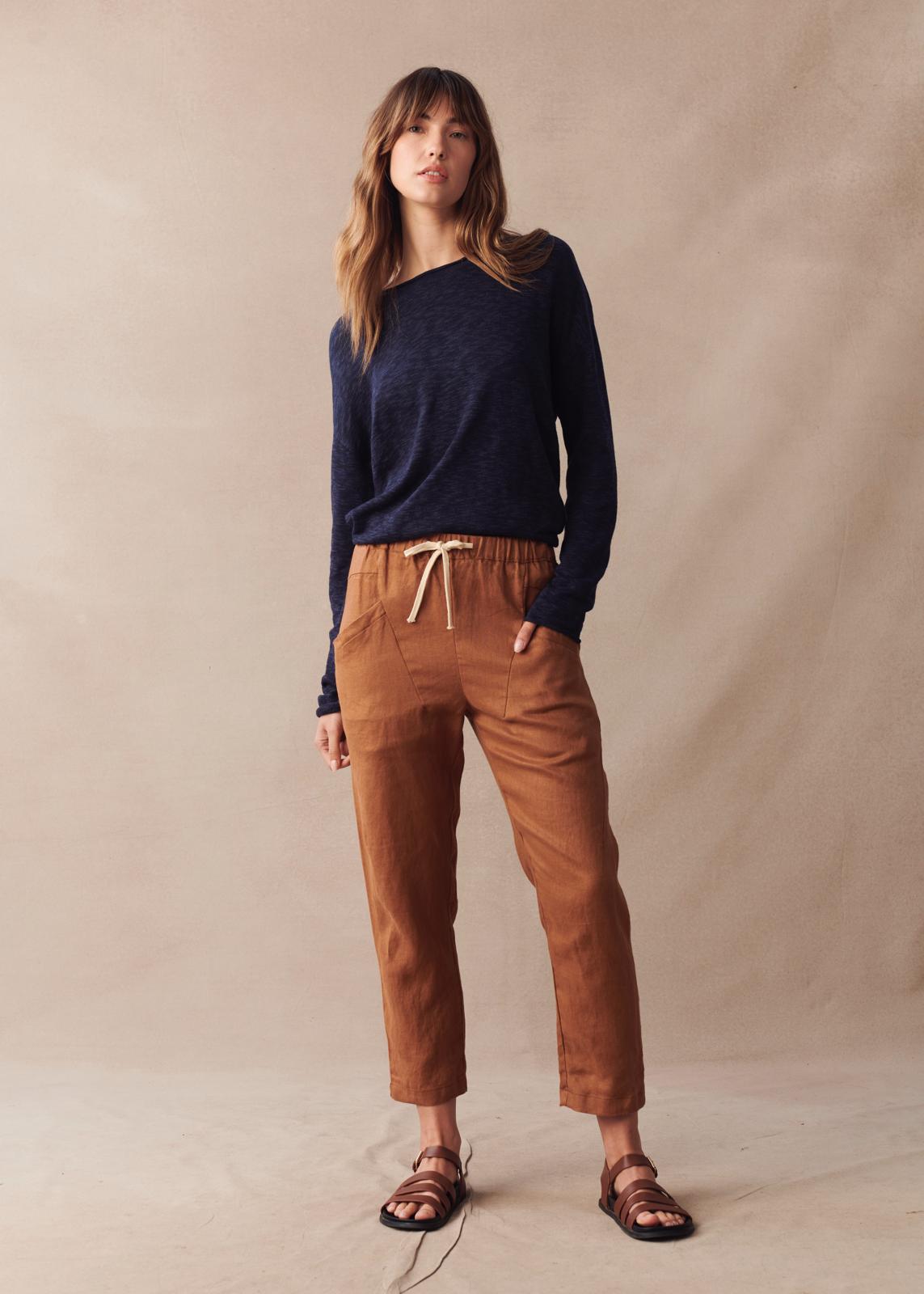 Luxe Linen Pants - Rust - Sare StoreLittle Lieslinen pants