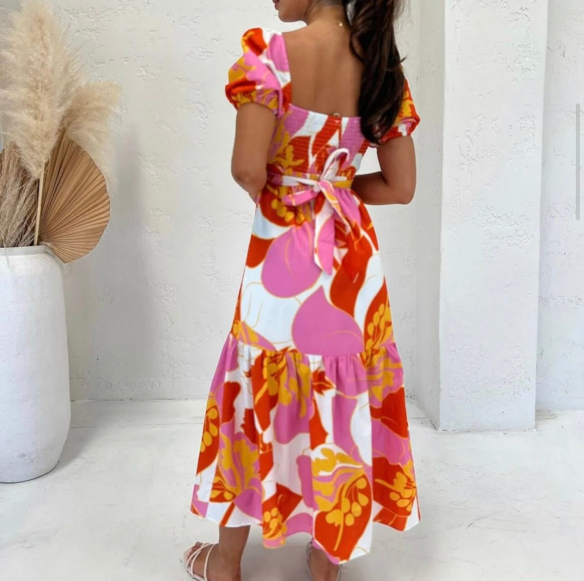 Madison Midi Dress Pink/Orange - Sare StoreAll About MayDress