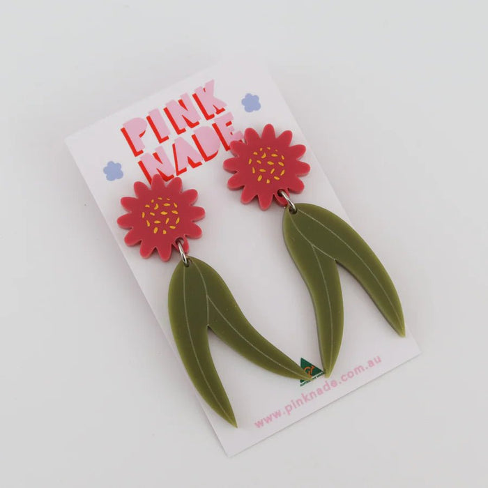 'Melissa' Rasberry / Olive Dangle Earrings - Sare StorePink NadeEarrings