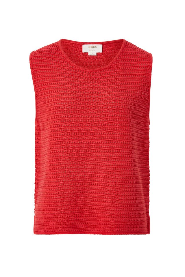 Mesh Knit Tank - Heritage Red - Sare StoreCeres LifeTank