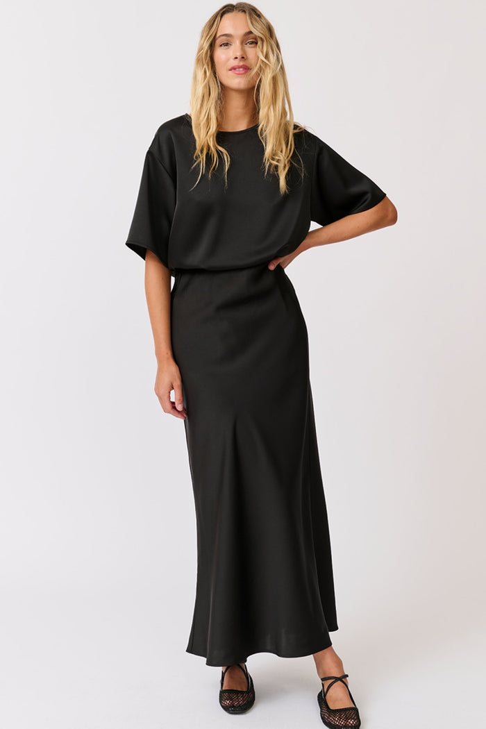 Millie Slip Skirt - Black Satin - Sare StoreCartel & WillowSkirt