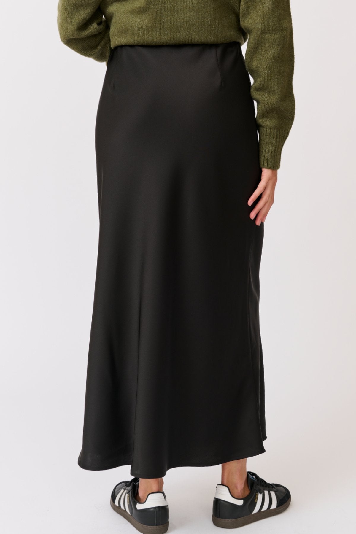 Millie Slip Skirt - Black Satin - Sare StoreCartel & WillowSkirt