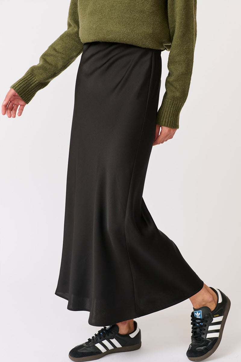 Millie Slip Skirt - Black Satin - Sare StoreCartel & WillowSkirt