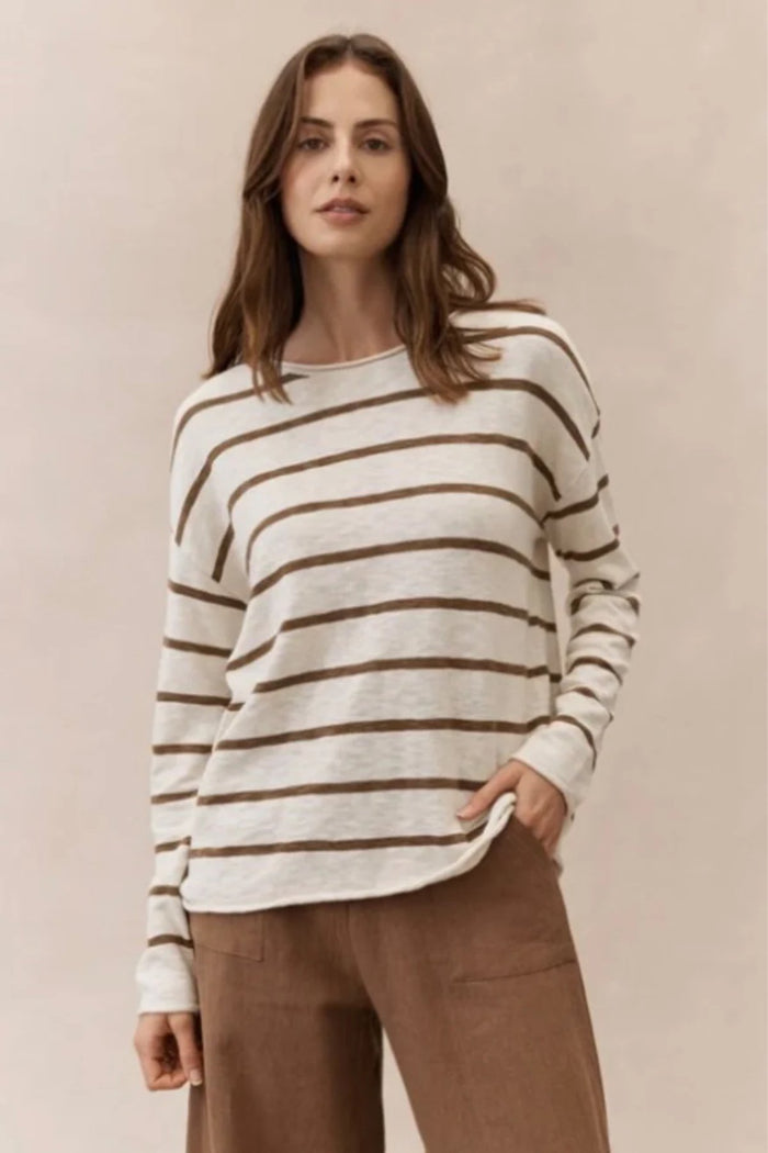 Minnie Top - Mocha Stripe - Sare StoreLittle LiesKnit