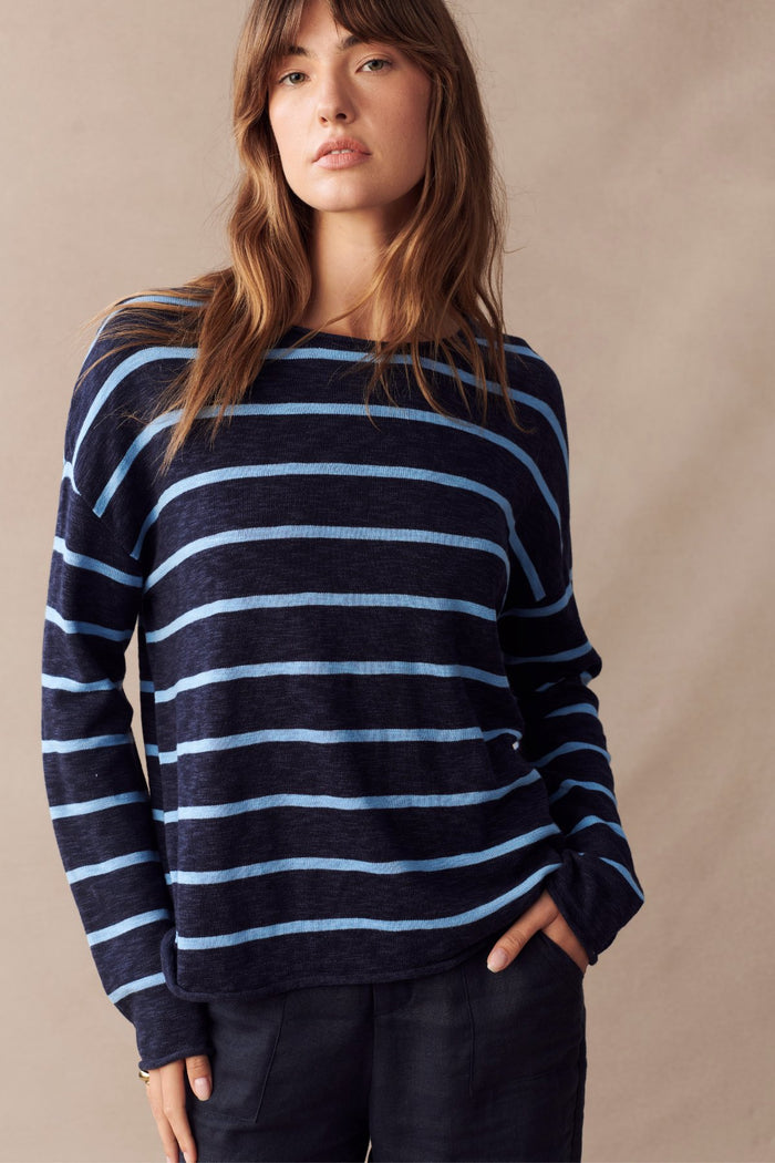 Minnie Top - Navy/Blue Stripe - Sare StoreLittle LiesKnit