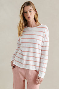 Minnie Top - White/Peach Stripe - Sare StoreLittle LiesKnit