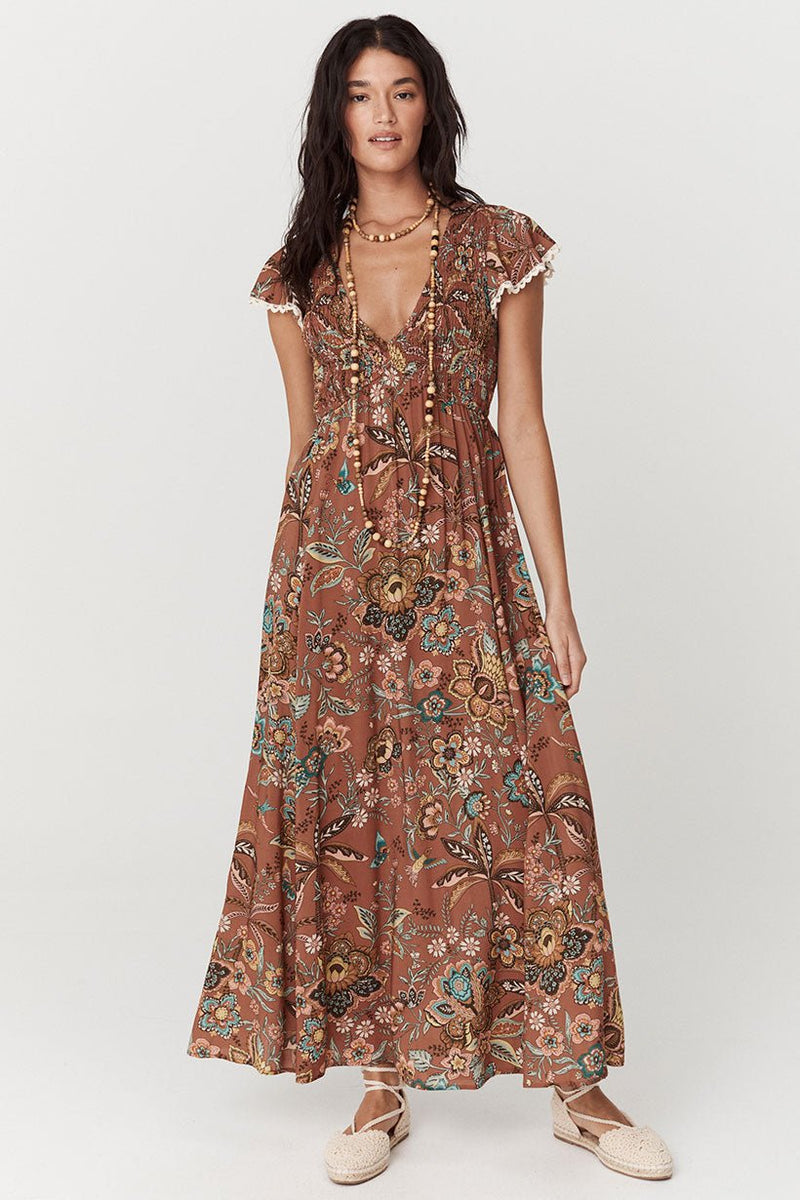 Mojave Shirred Gown - Amber - Sare StoreSPELLGown