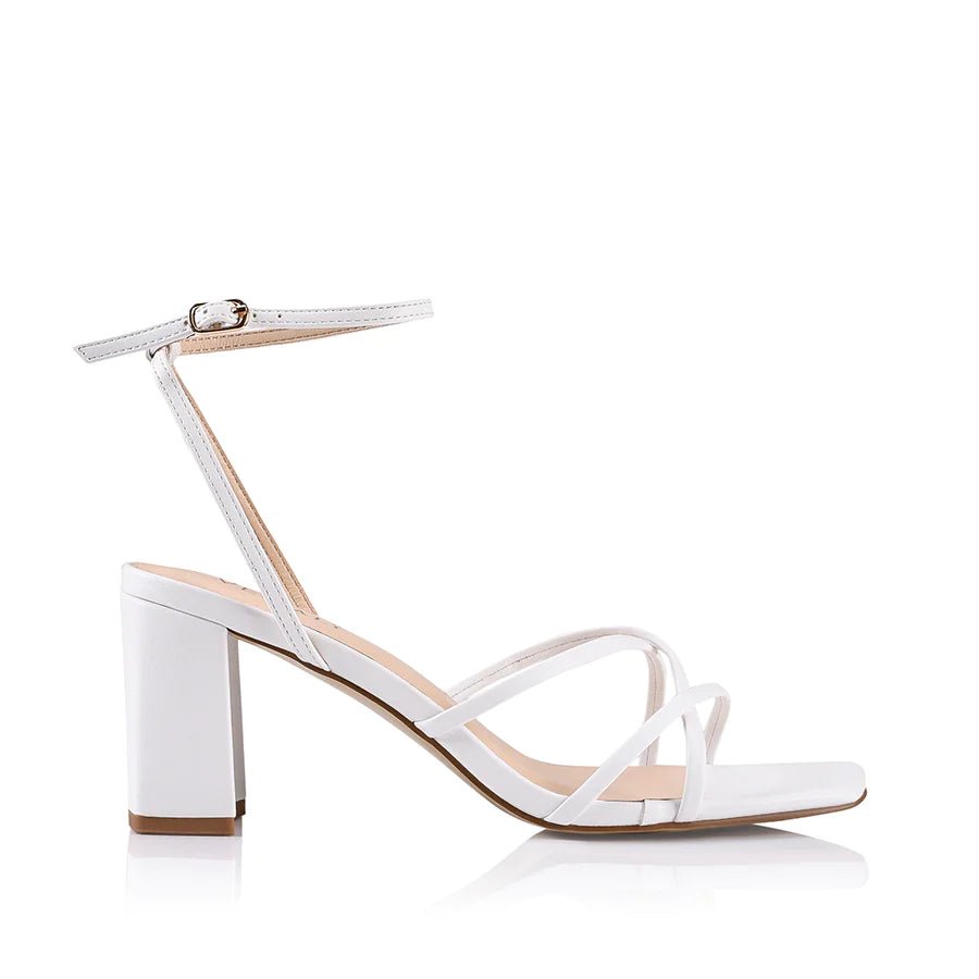 Nakita Block Heel Sandals- White - Sare StoreVerali ShoesShoes