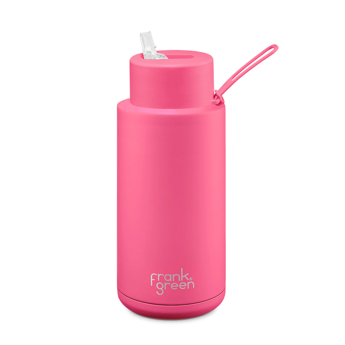 Neon Pink Ceramic Reusable Bottle - 34oz / 1,000ml - Sare StoreFrank GreenDrink Bottle