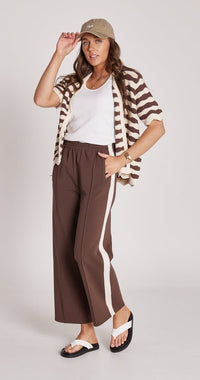 Noah Cropped Pant - Chocolate Cream Stripe - Sare StoreFeather and NoisePants