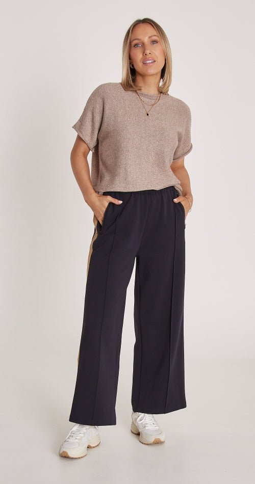 Noah Cropped Pant - Navy Camel Stripe - Sare StoreFeather and NoisePants