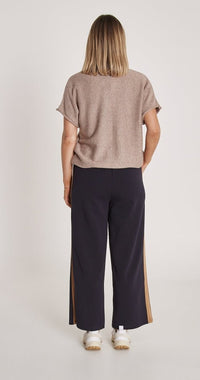 Noah Cropped Pant - Navy Camel Stripe - Sare StoreFeather and NoisePants