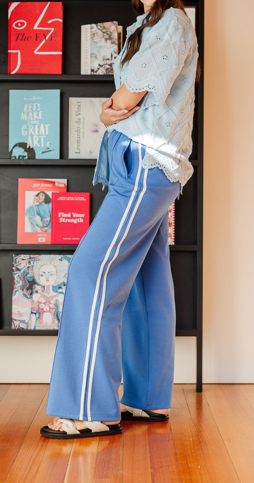 Noah Wide Pant - Blue Stripe - Sare StoreFeather and NoisePants