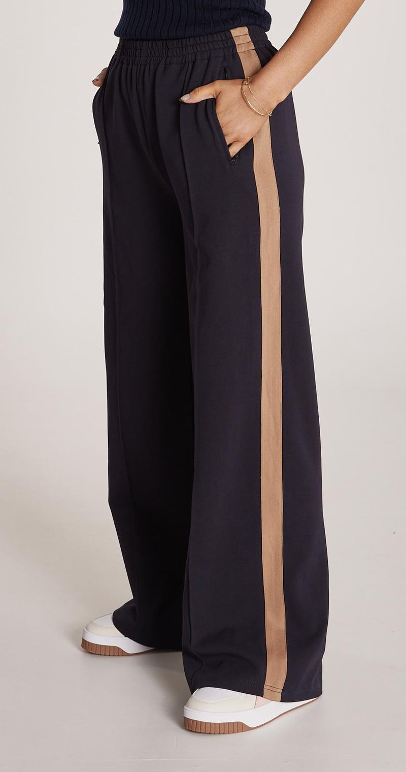 Noah Wide Pant - Navy Camel Stripe - Sare StoreFeather and NoisePants