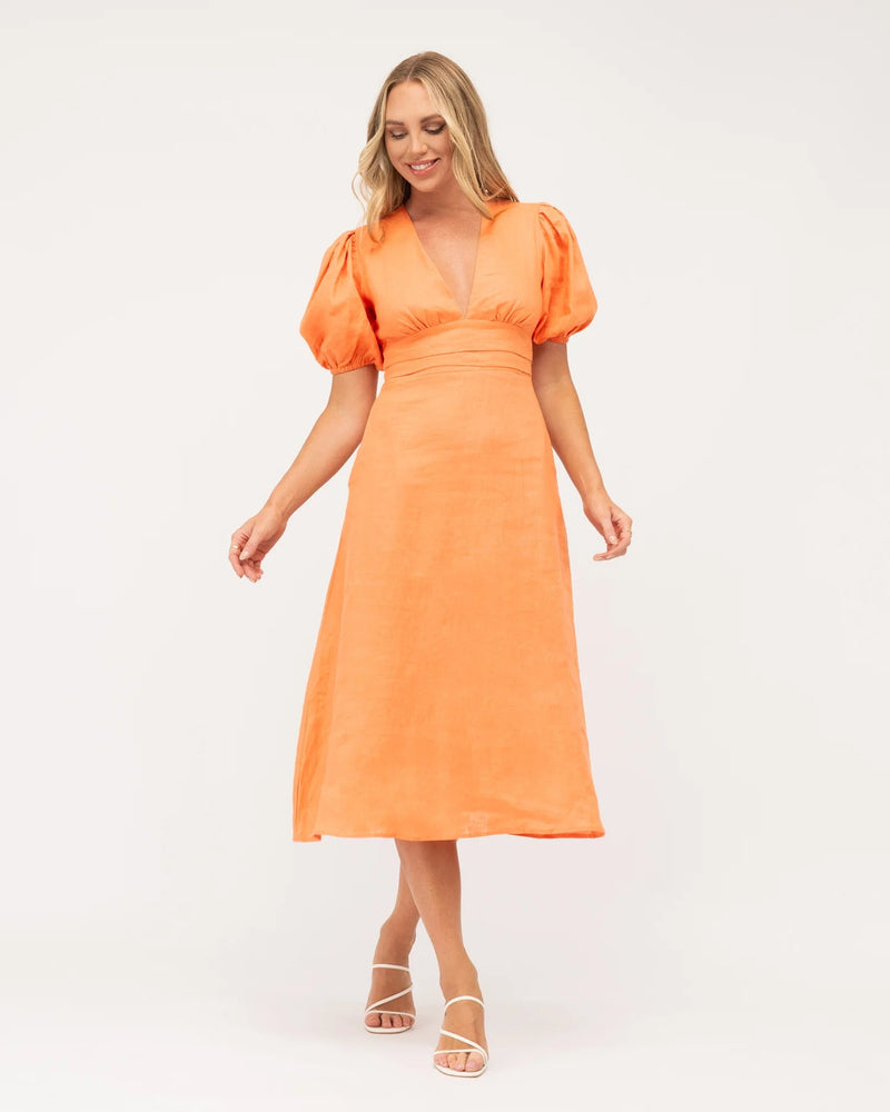 Orange Linen Dress - Sare StoreEbby and IDress