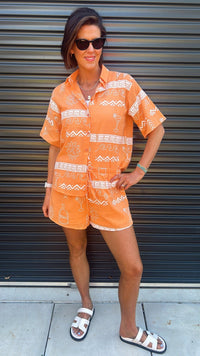 Orange/White Greek Tequila Short Set - Sare StoreBy FrankieSet