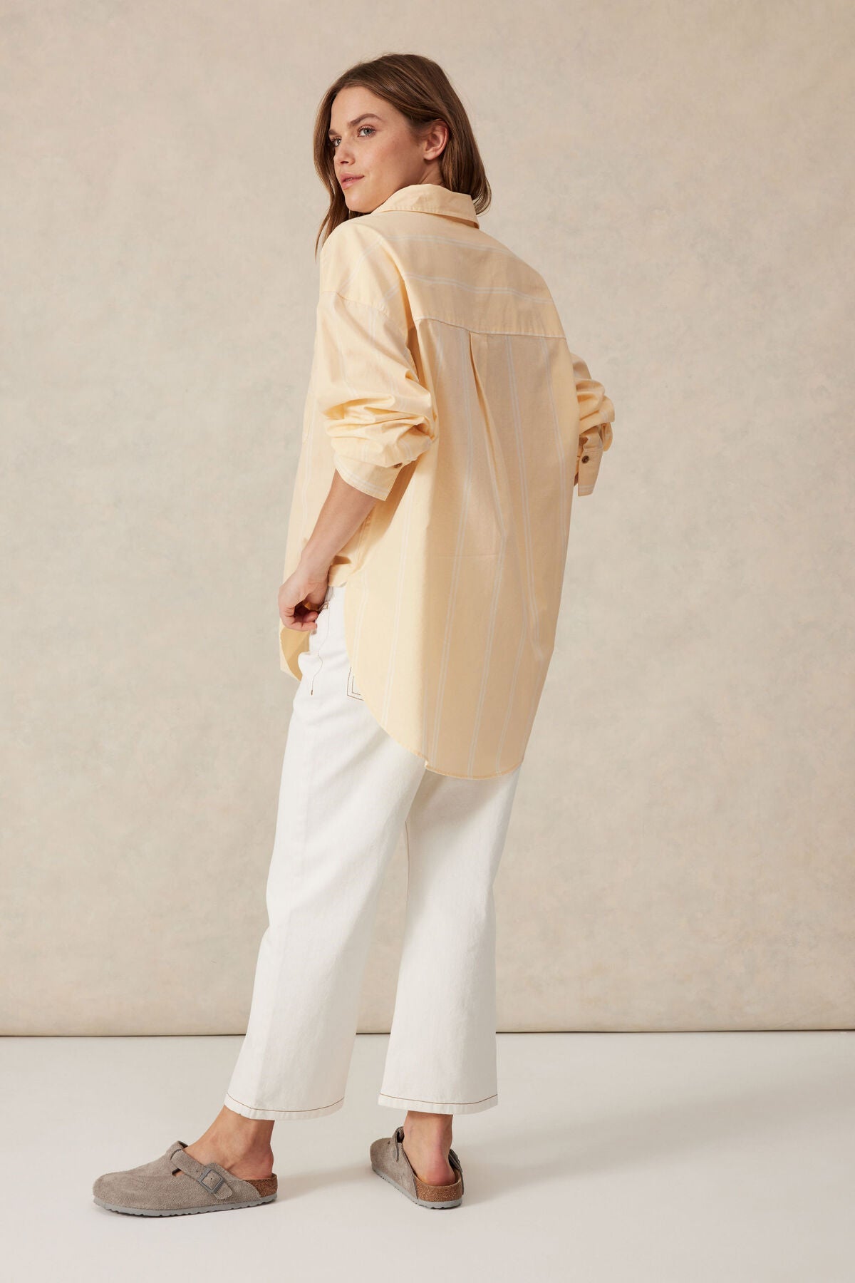 Oversized Poplin Shirt Butter White Stripe - Sare StoreCeres LifeShirt