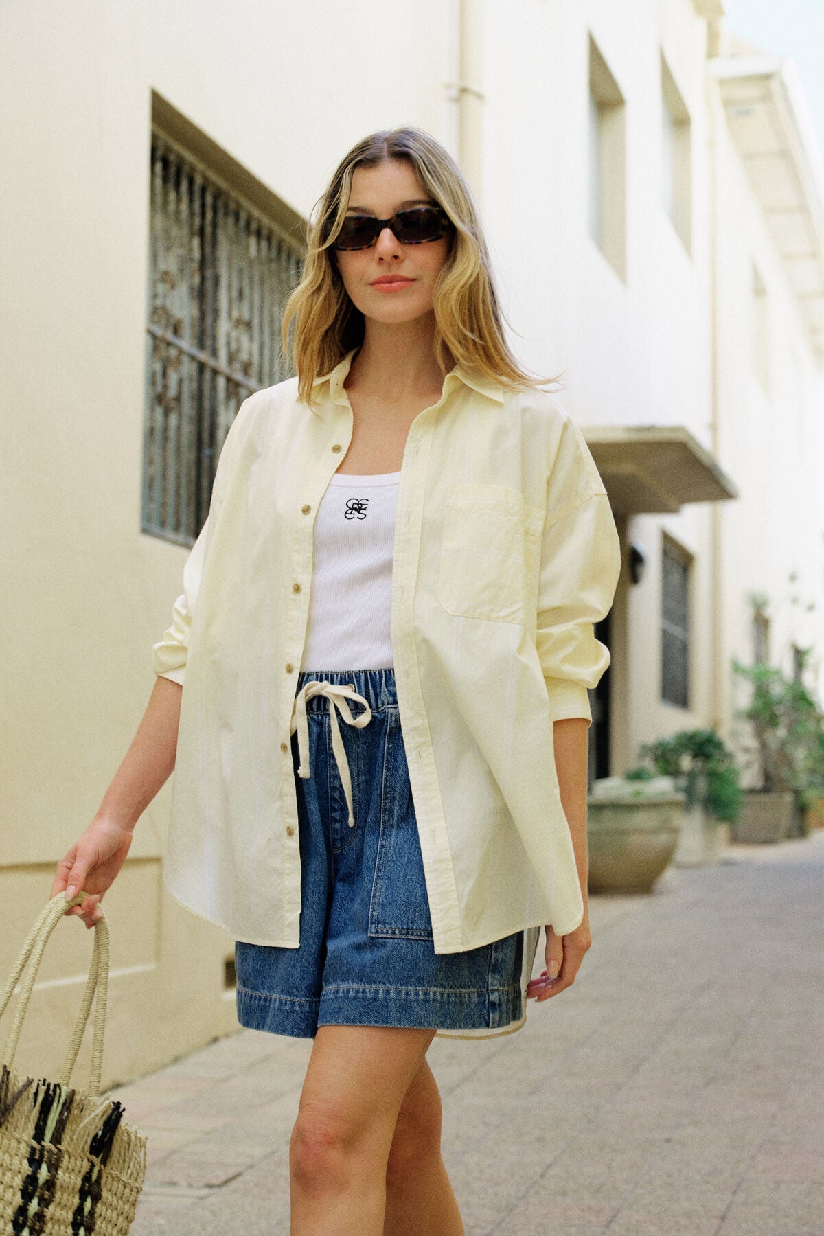 Oversized Poplin Shirt Butter White Stripe - Sare StoreCeres LifeShirt