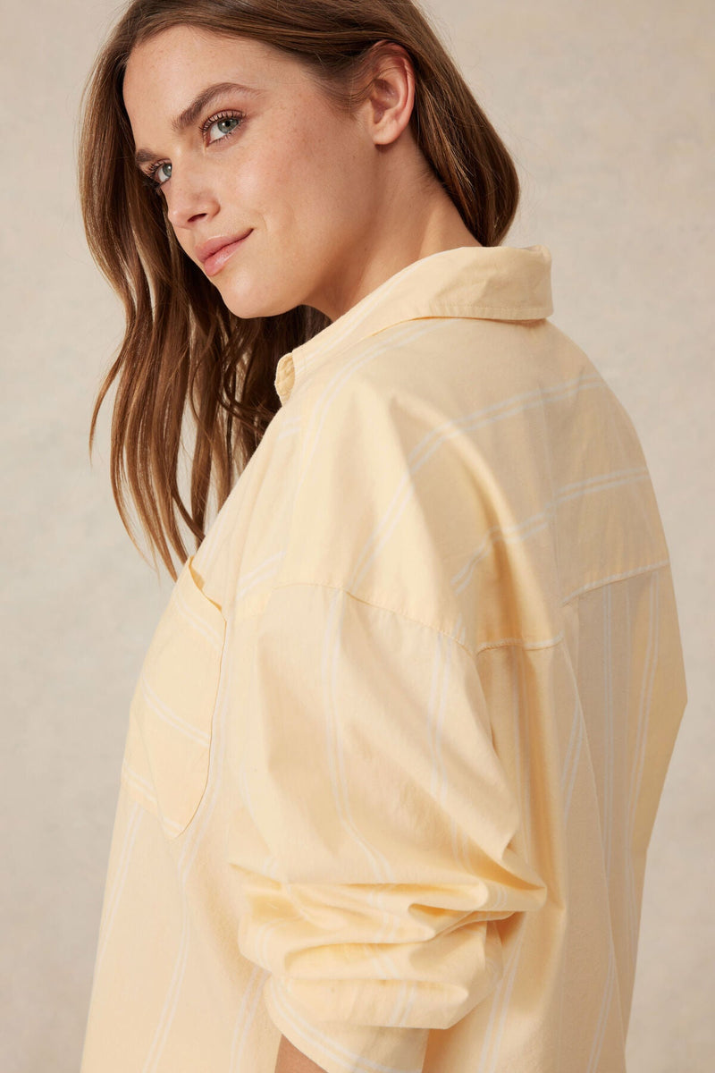 Oversized Poplin Shirt Butter White Stripe - Sare StoreCeres LifeShirt