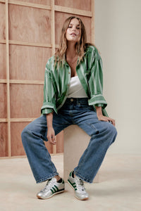 Oversized Poplin Shirt - Green/White - Sare StoreCeres LifeShirt