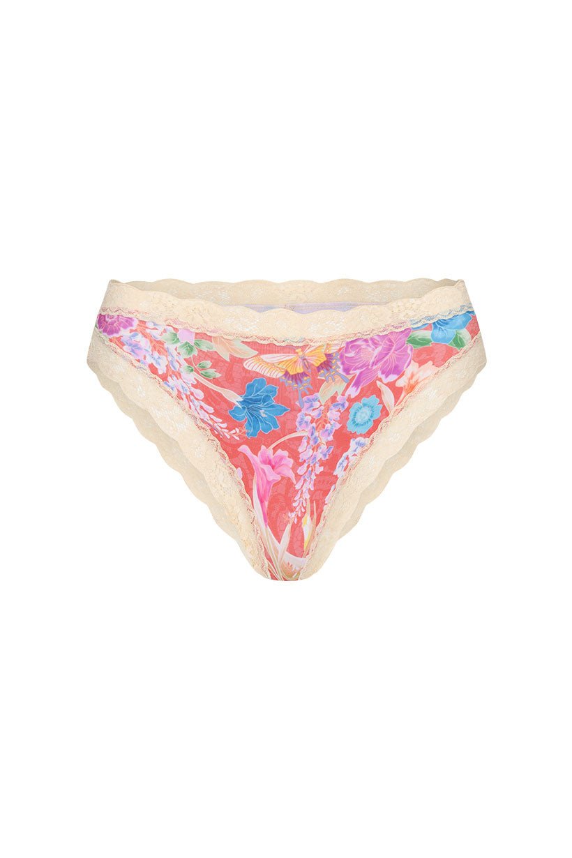 Painters Garden Lace Brief - Crimson - Sare StoreSPELLLingerie